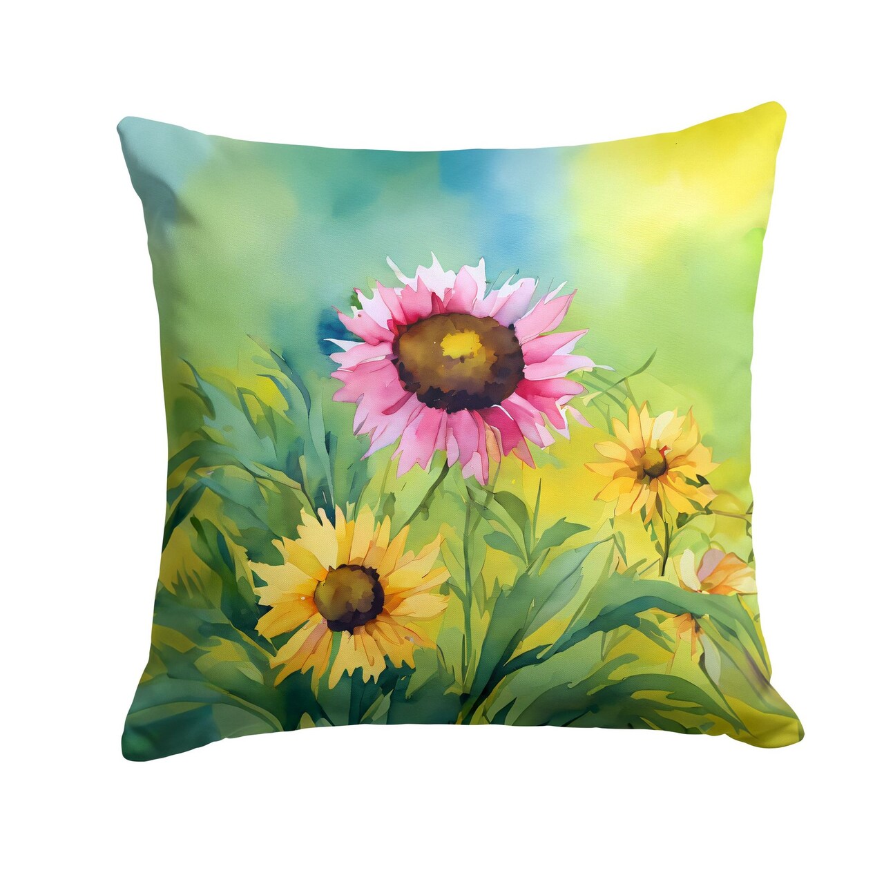 Edge Collections - 14" x 14" - Multicolor - Kentucky Goldenrod Decorative Throw Pillow , Machine Washable - 1 Piece